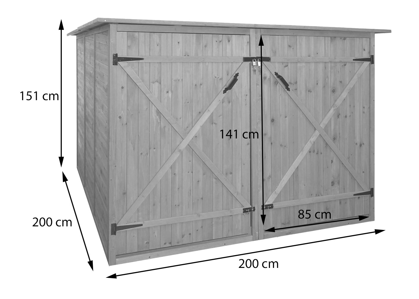 2er-Fahrradgarage HWC-H60 Bemaunsgbild