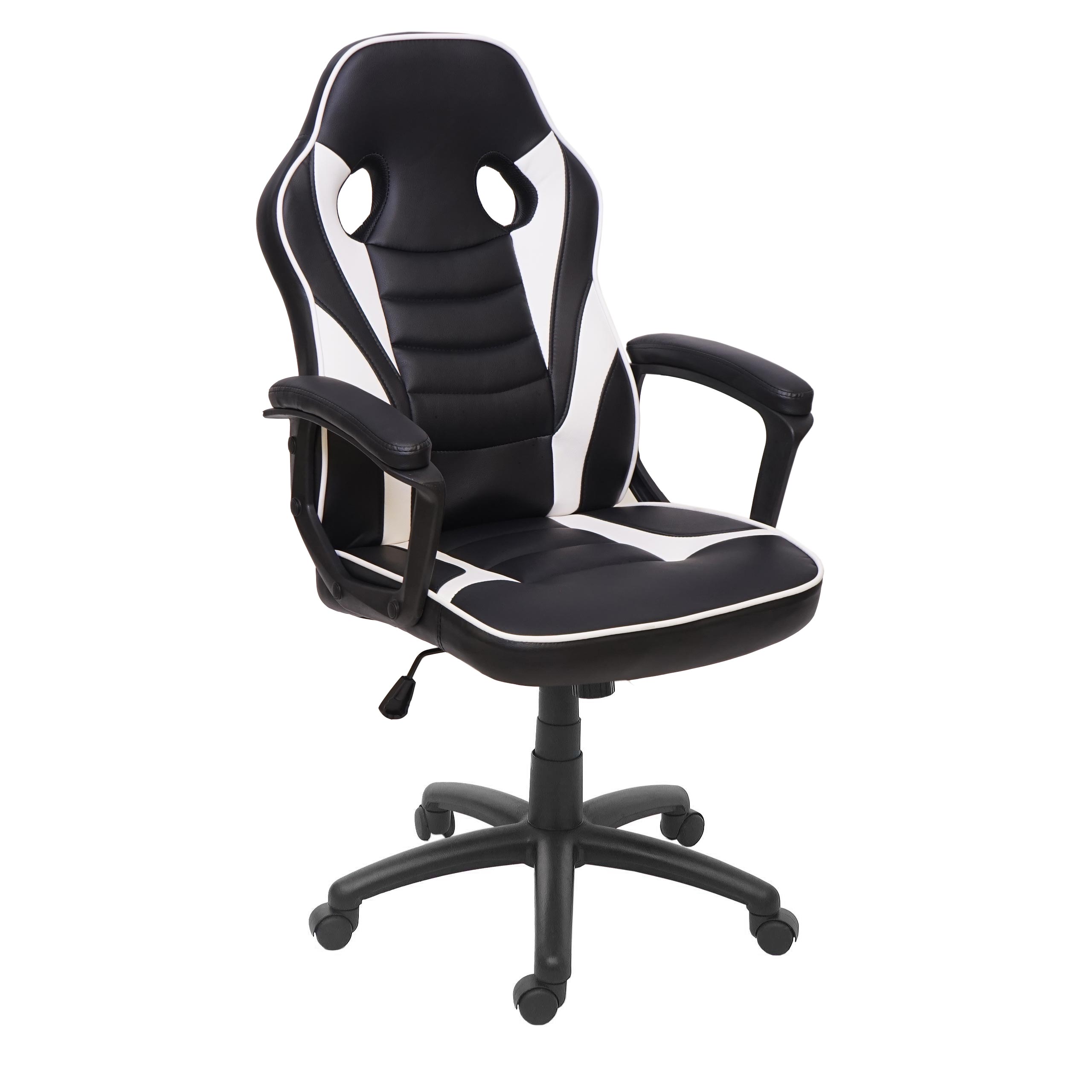 bürostuhl hwcf59 schreibtischstuhl drehstuhl racingchair gamingchair  kunstleder  schwarzweiß