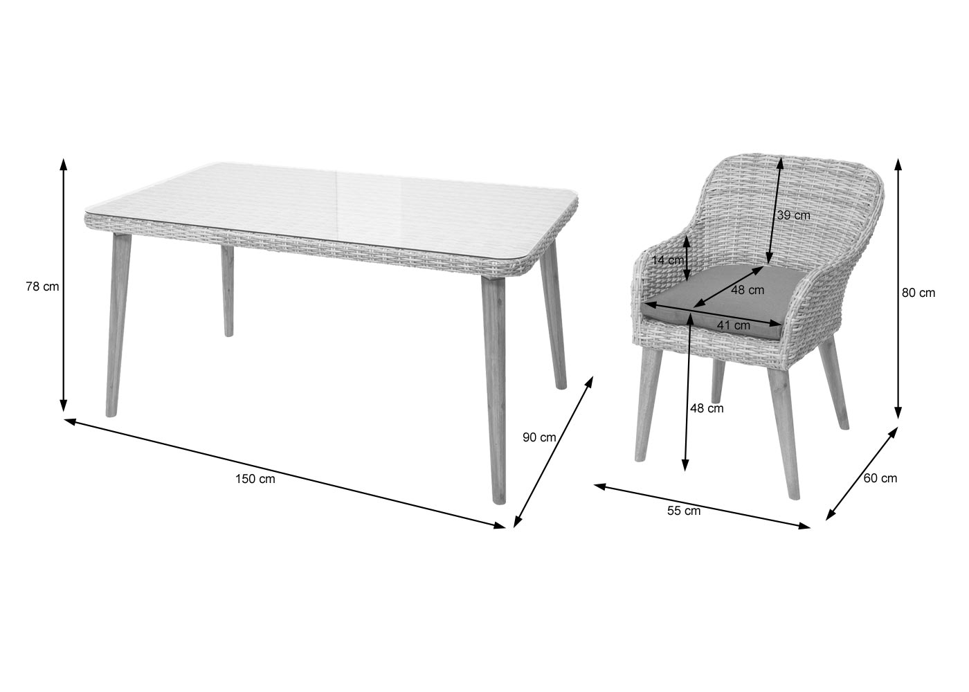 Poly-Rattan Garnitur HWC-H65 Bemaungsbild