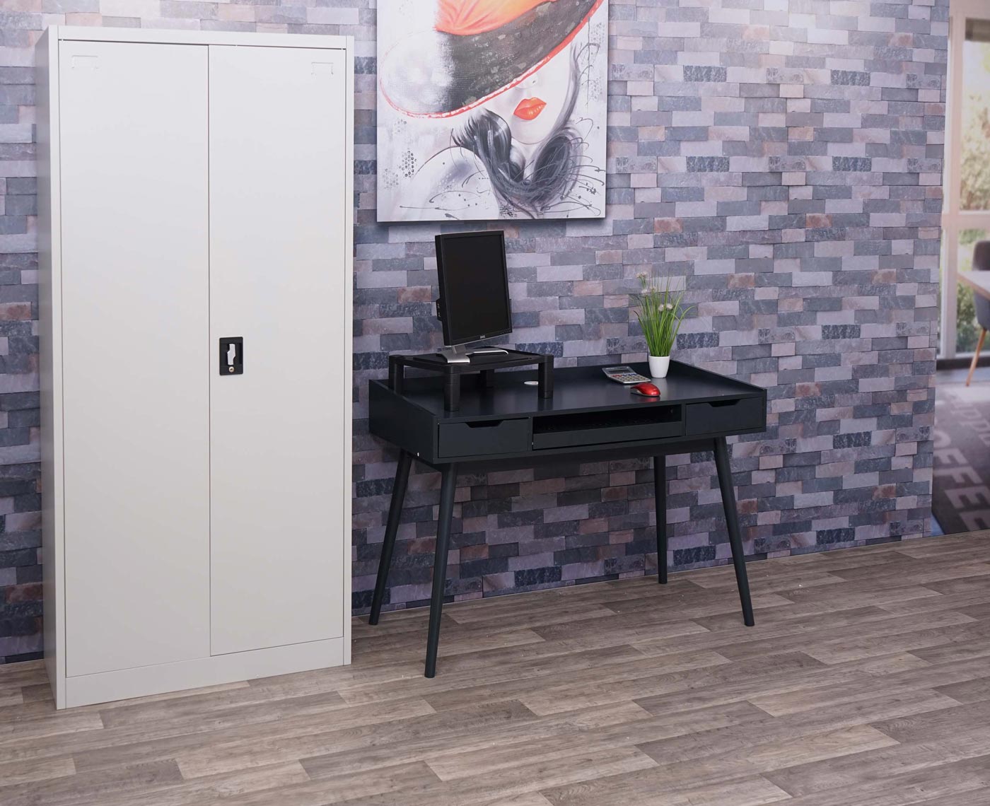 Schreibtisch HWC-A70b Ambiente-Bild