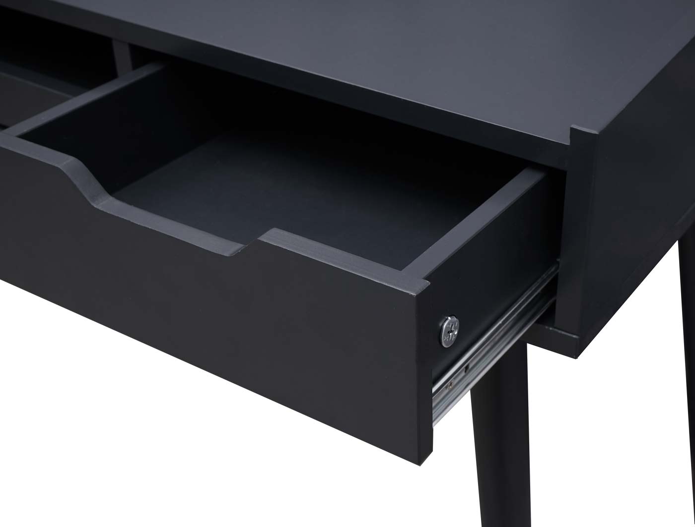 Schreibtisch HWC-A70b Detailansicht geöffnete Schublade