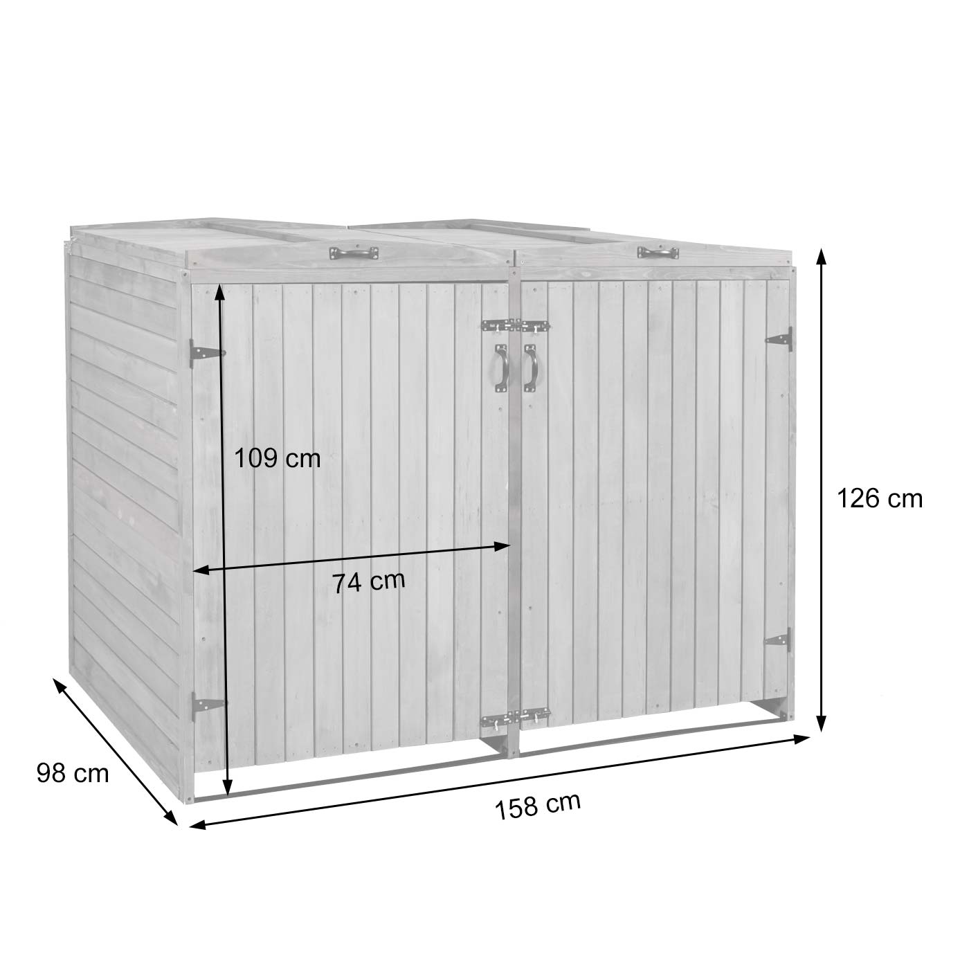 XL 2er-/4er-Mlltonnenverkleidung HWC-H74 Bemaungsbild