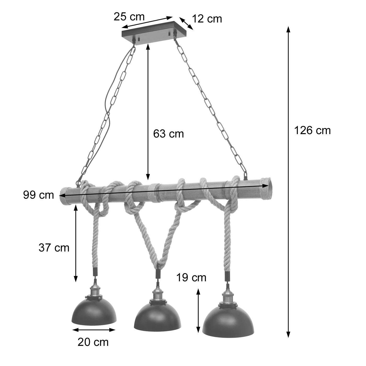 Pendelleuchte HCW-H82 Bemaungsbild