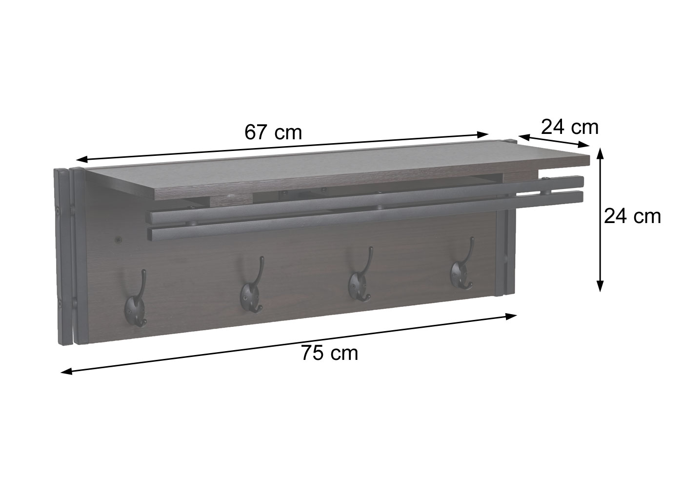 Wandgarderobe HWC-A27 Bemaungsbild