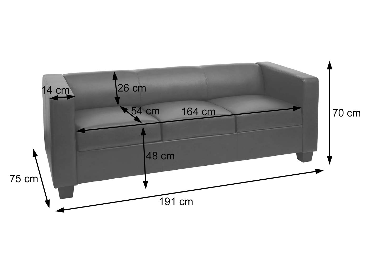 3er Sofa Couch Loungesofa Lille Bemaungsbild