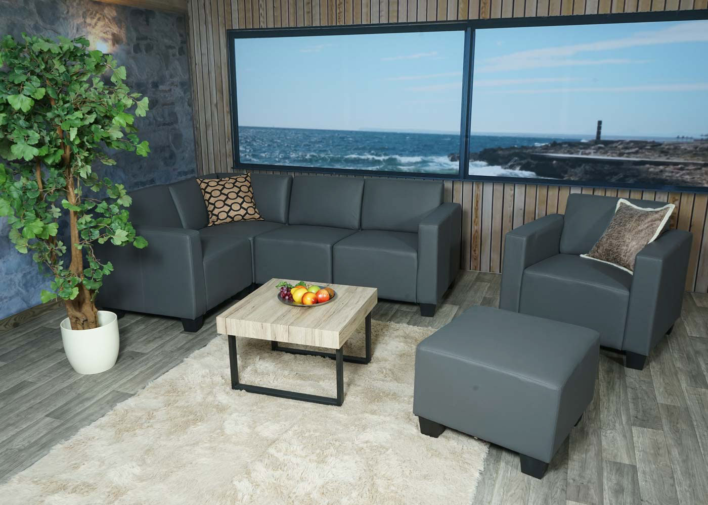 Modular Sofa-System Couch-Garnitur Lyon 4-1-1 Anwendungsbeispiel