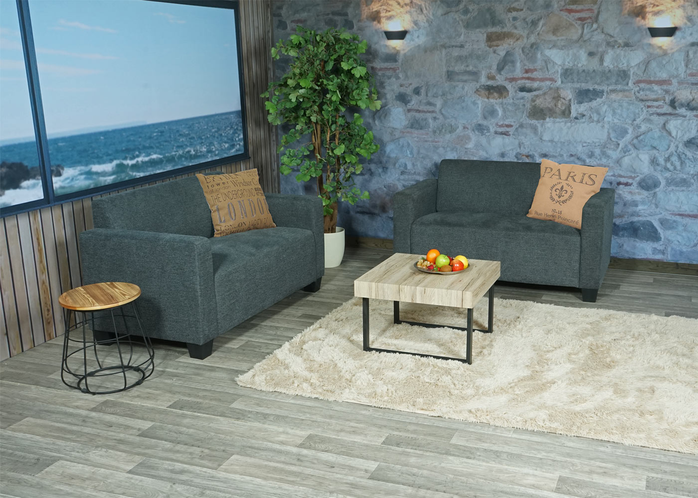 Sofa-Garnitur Couch-Garnitur 2x 2er Sofa Lyon Anwendungsbeispiel