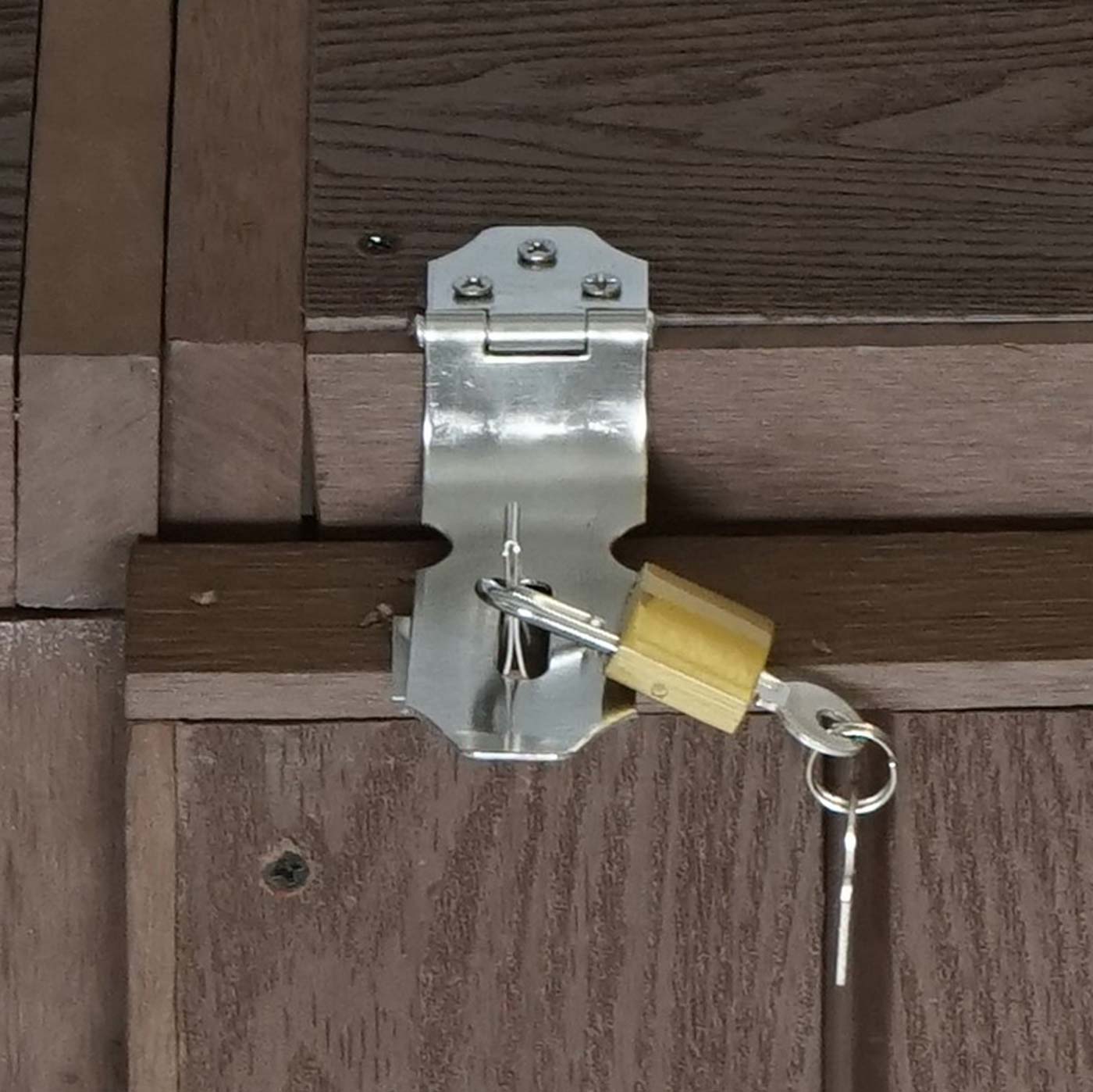 1er WPC-Mülltonnenverkleidung Erweiterung HWC-J28 Detailansicht Schloss