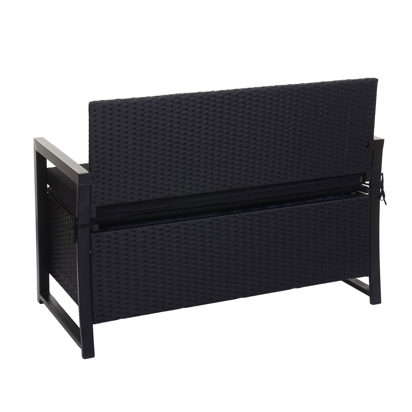 Poly-Rattan 2er Sitzbank HWC-F39 Rückansicht