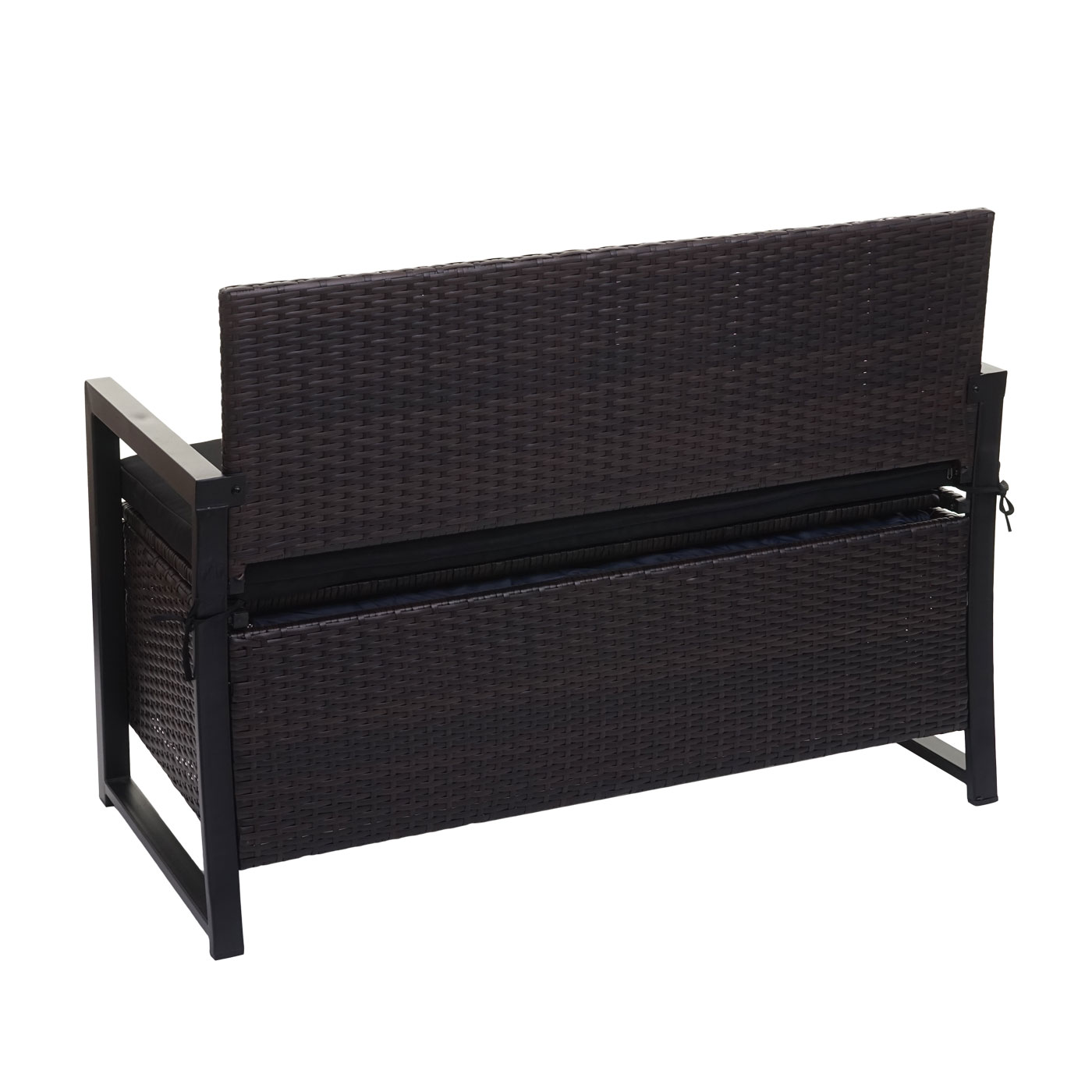 Poly-Rattan 2er Sitzbank HWC-F39 Rckansicht