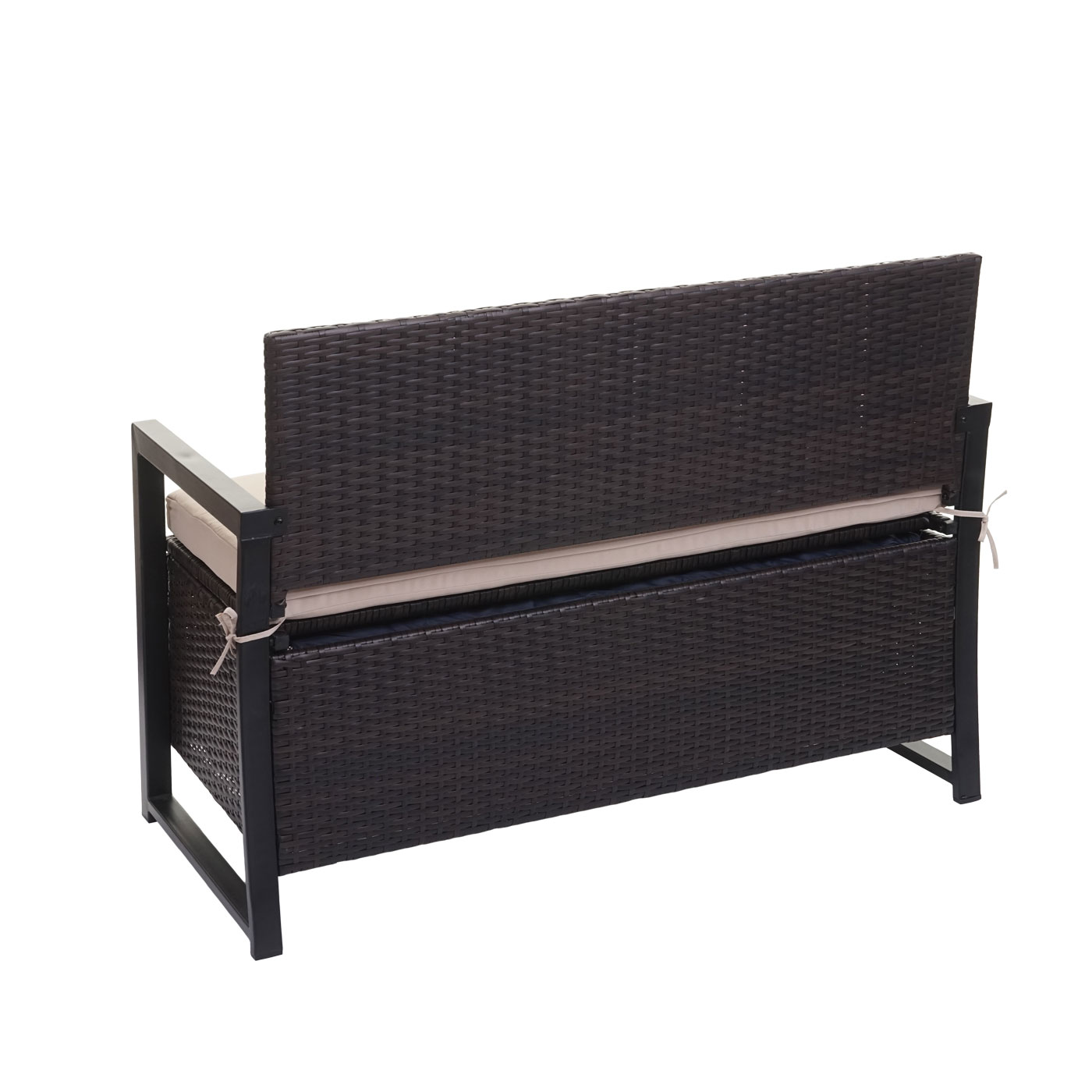 Poly-Rattan 2er Sitzbank HWC-F39 Rückansicht