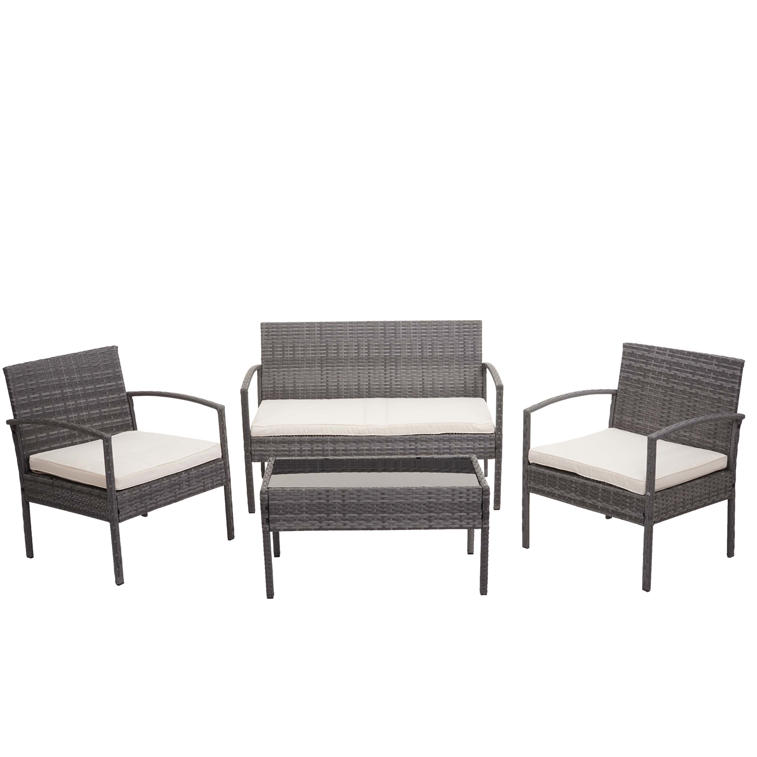 Poly-Rattan Garnitur HWC-F56, Balkon-/Garten-/Lounge-Set Sitzgruppe - Bild 16 von 17