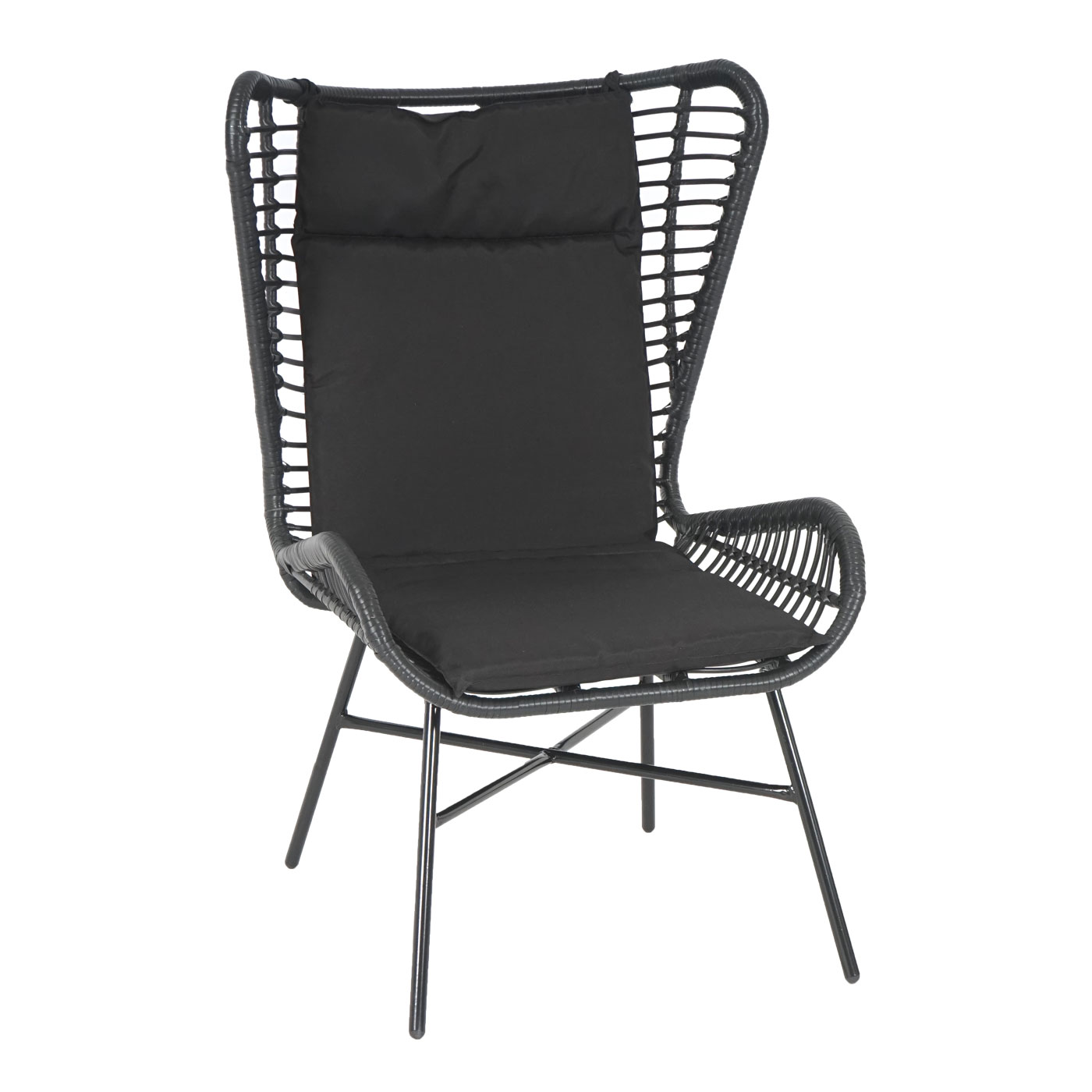 Poly-Rattan Set HWC-G17b Frontansicht Sessel