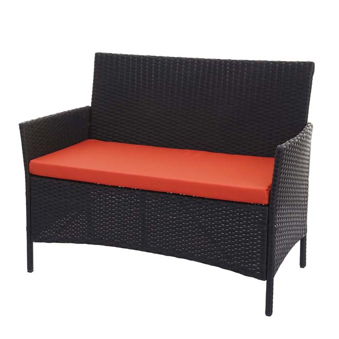 Poly-Rattan Gartenbank Halden T789 Frontansicht