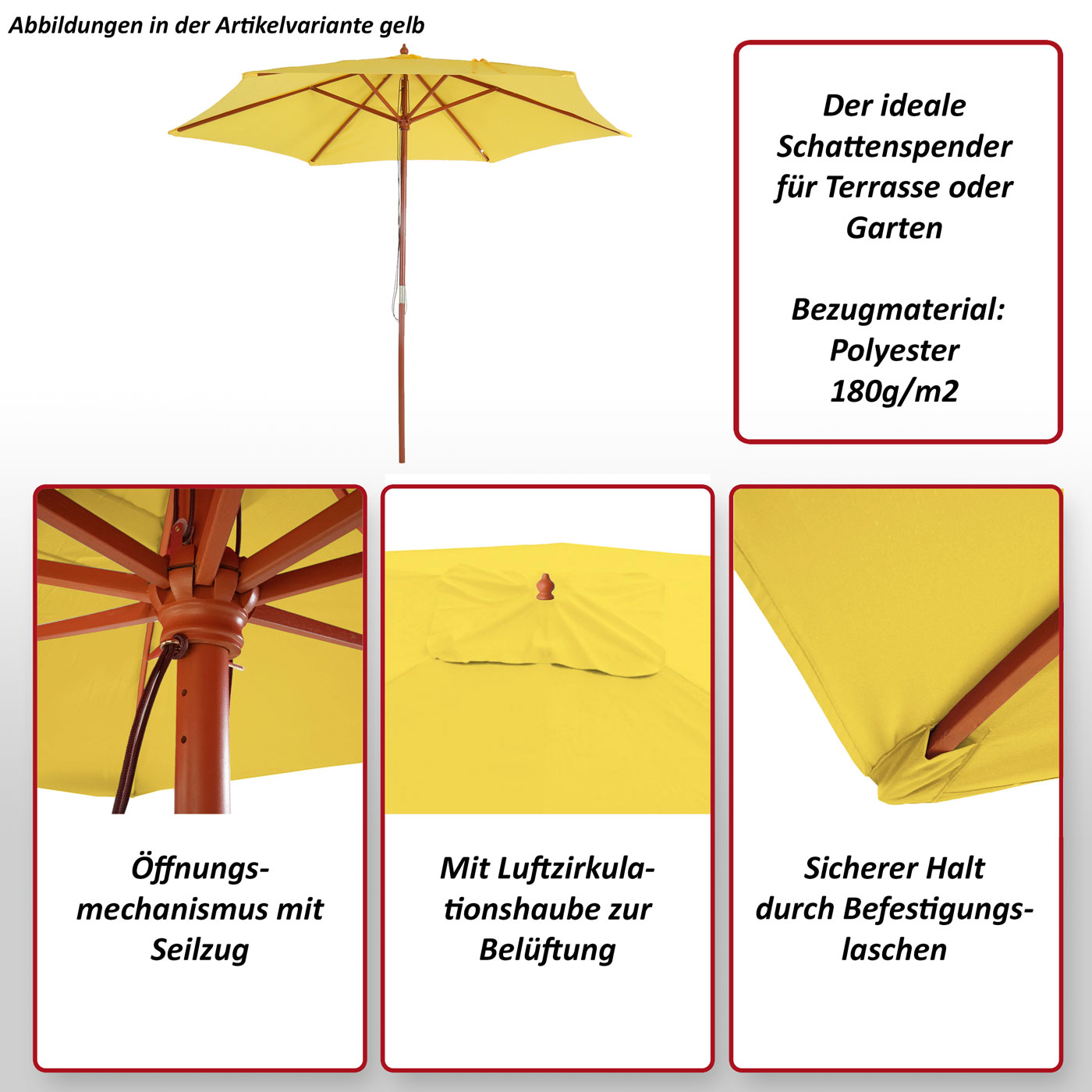 Sonnenschirm N18 Funktionsbild