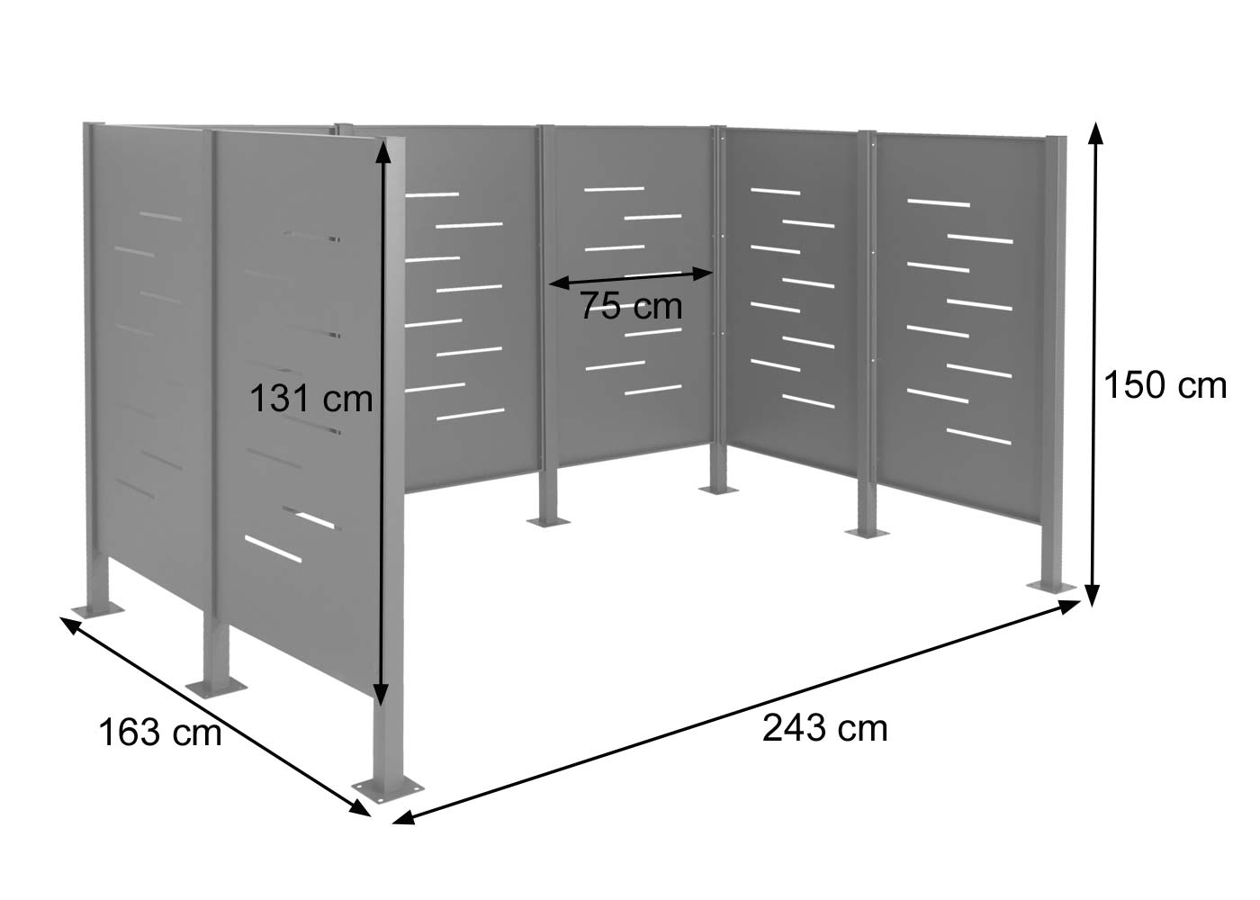 Mlltonnen-Zaun HWC-J55, Bemaung