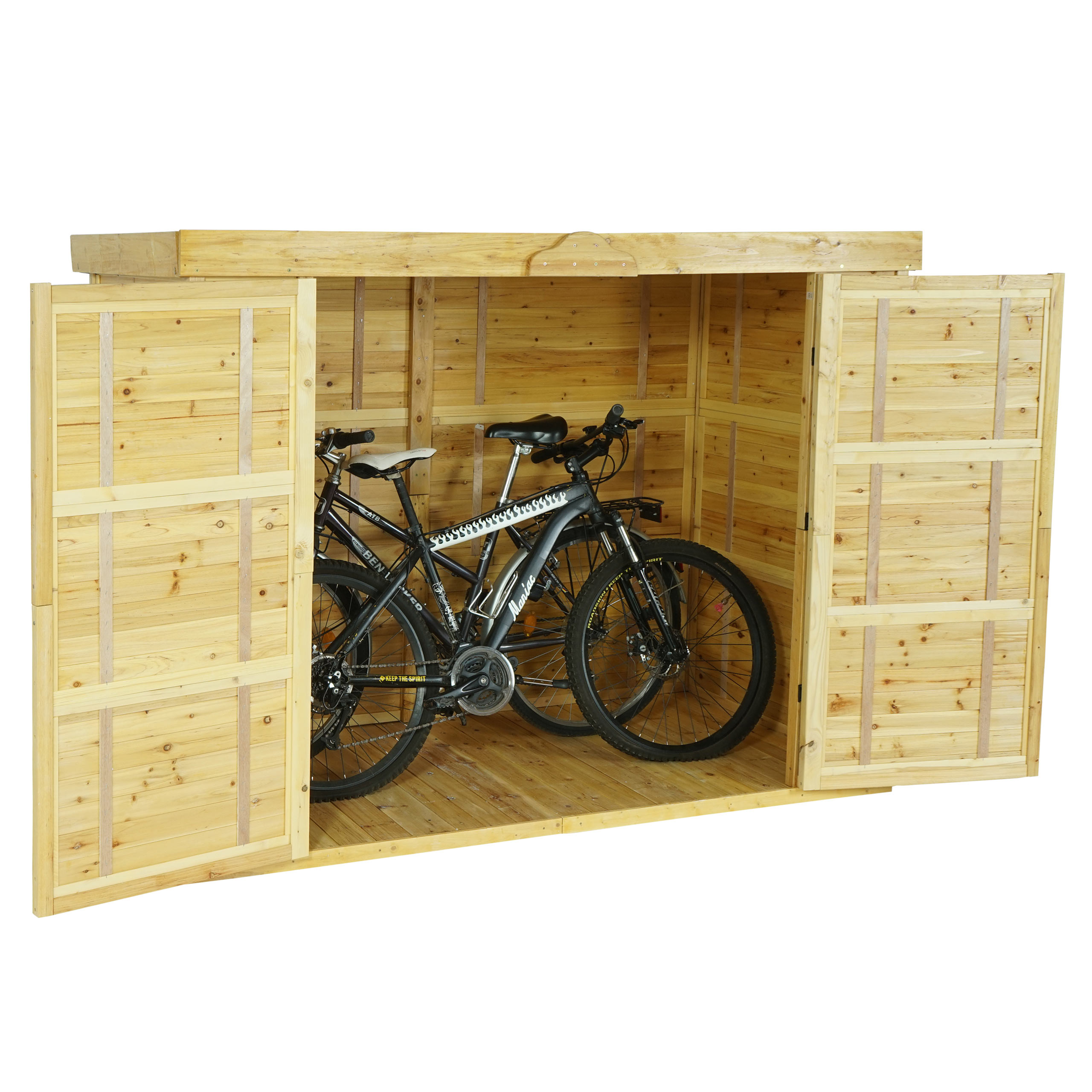 Fahrradbox offen mit Fahrrdern