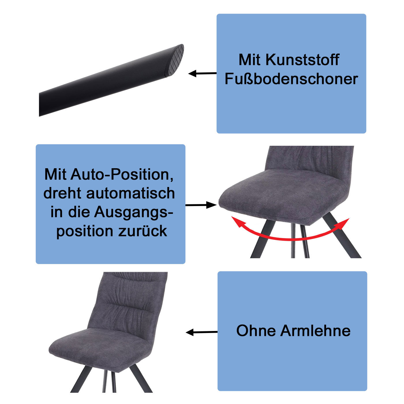 Esszimmerstuhl HWC-J69 Funktionsbild