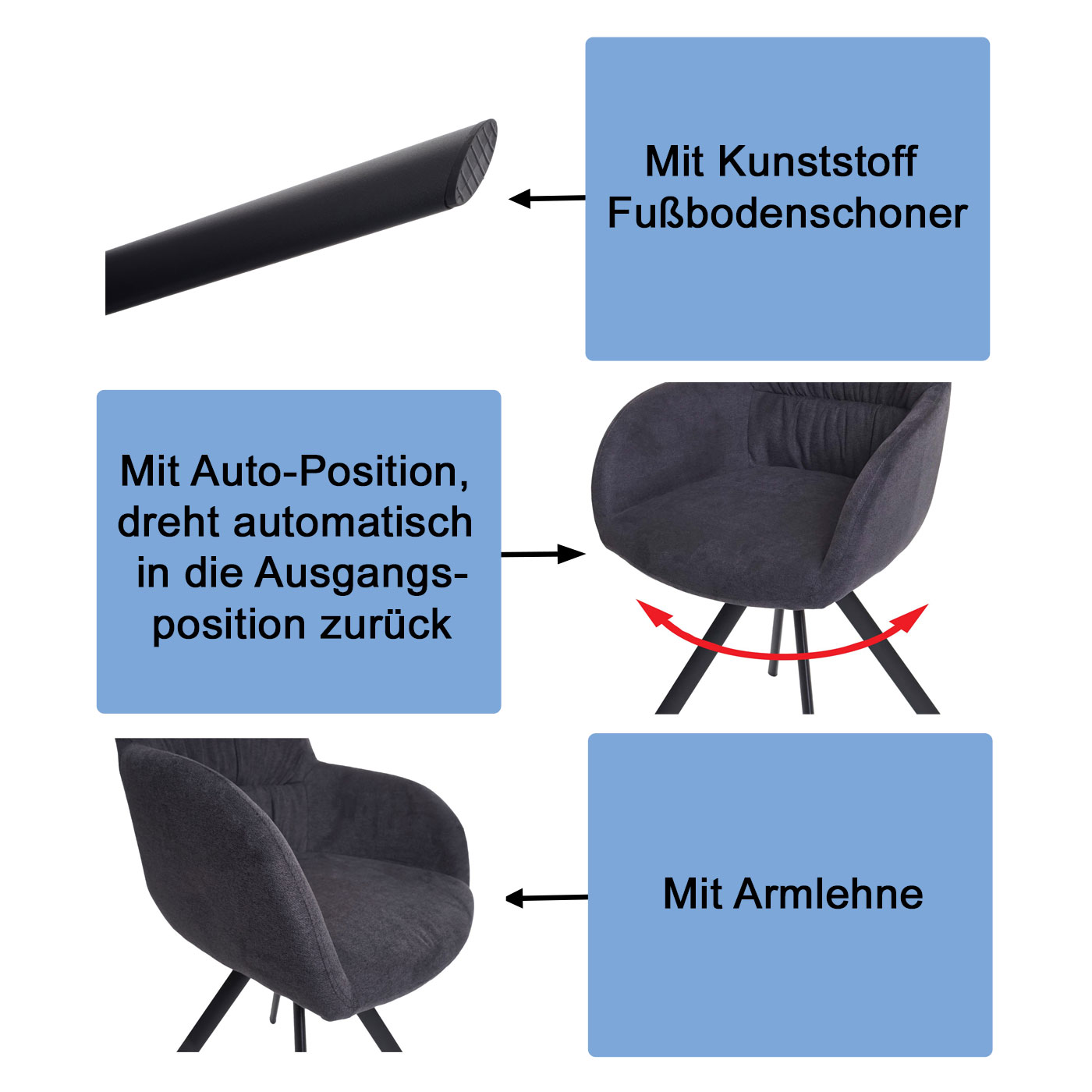 Esszimmerstuhl HWC-J69 Funktionsbild