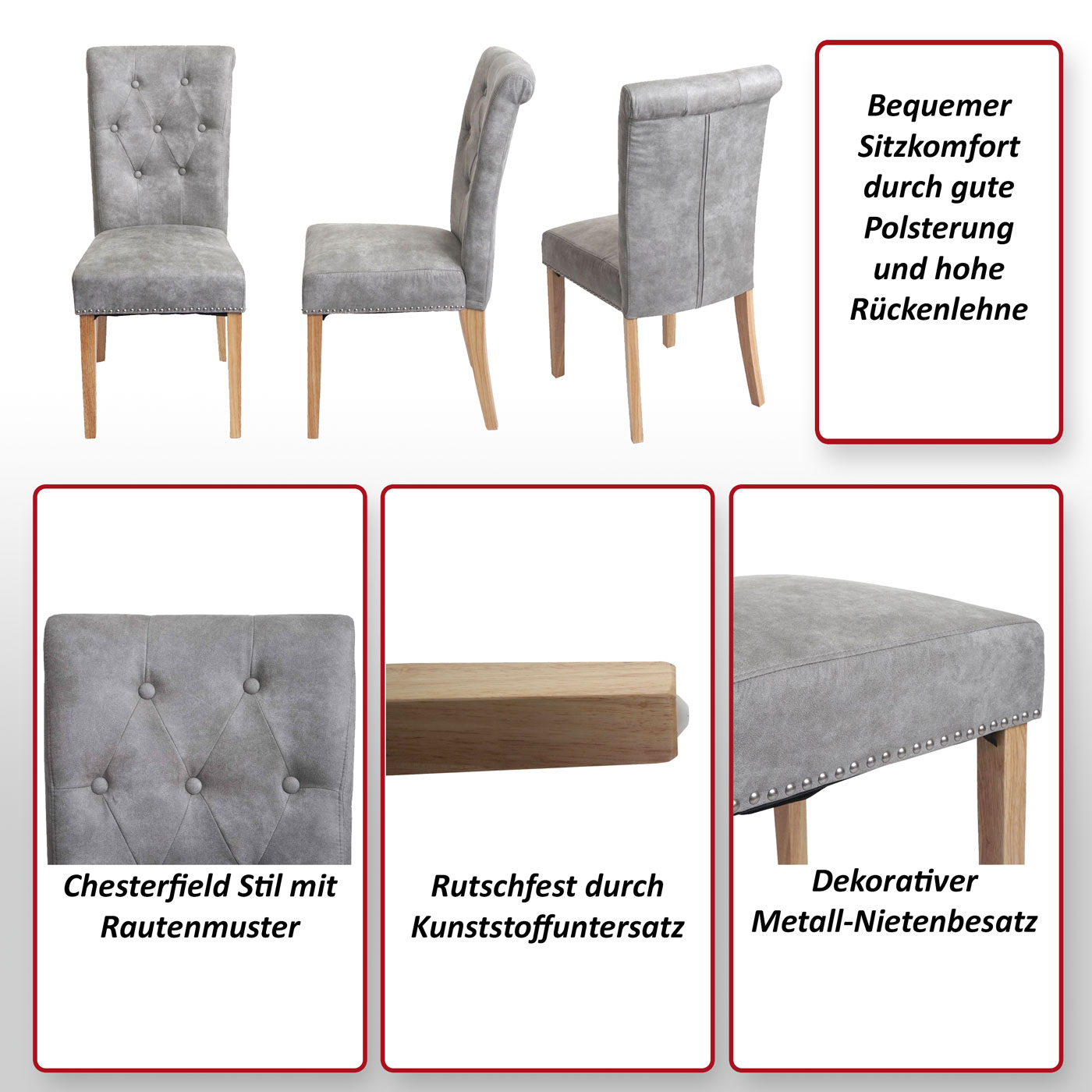 2er-Set Esszimmerstuhl Chesterfield II Funktionsbild