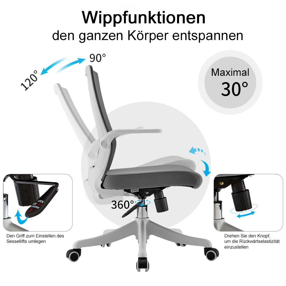 SIHOO Moderner ergonomischer Bürostuhl Bullet-Bild Wippfunktion