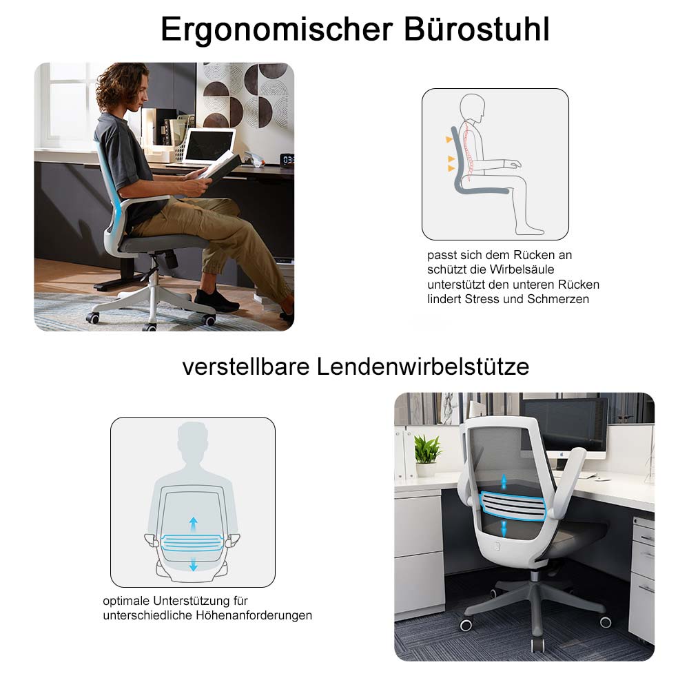 SIHOO Moderner ergonomischer Bürostuhl Funktionsbild