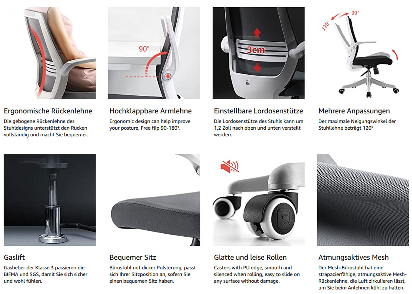 SIHOO Moderner ergonomischer Bürostuhl Übersichtsbild
