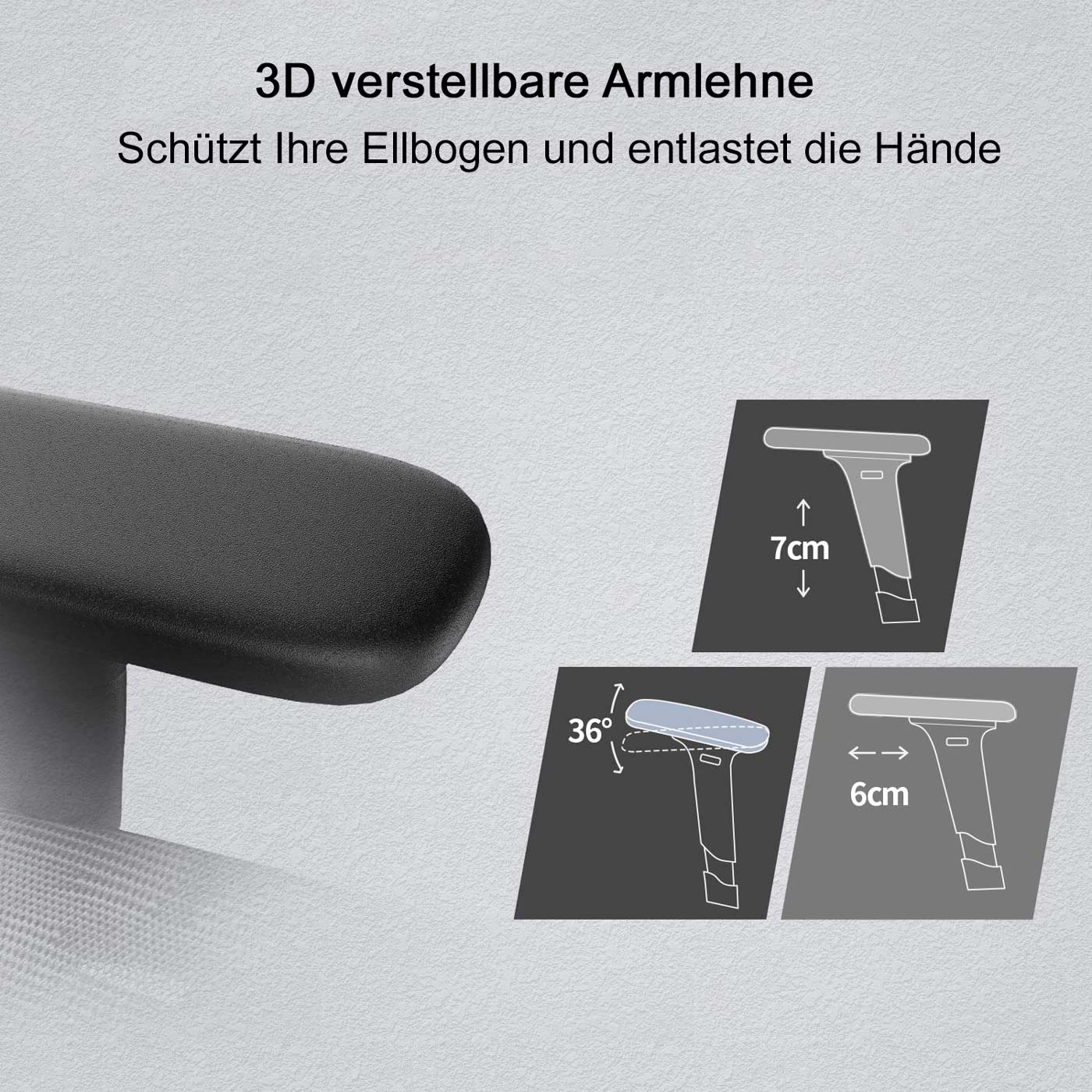 Brostuhl HWC-J89 Armlehnenverstellung