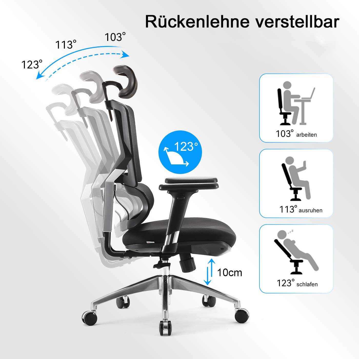 Sihoo Brostuhl M90 Rckenlehnenverstellung