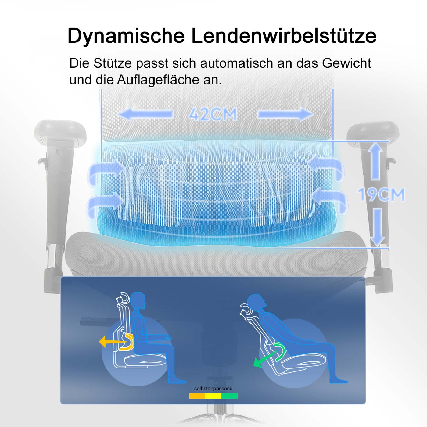 Brostuhl HWC-J89 Lordosensttzenverstellung