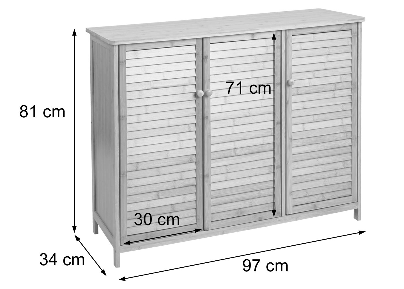 Badezimmerschrank HWC-B18 Bemaßungsbild