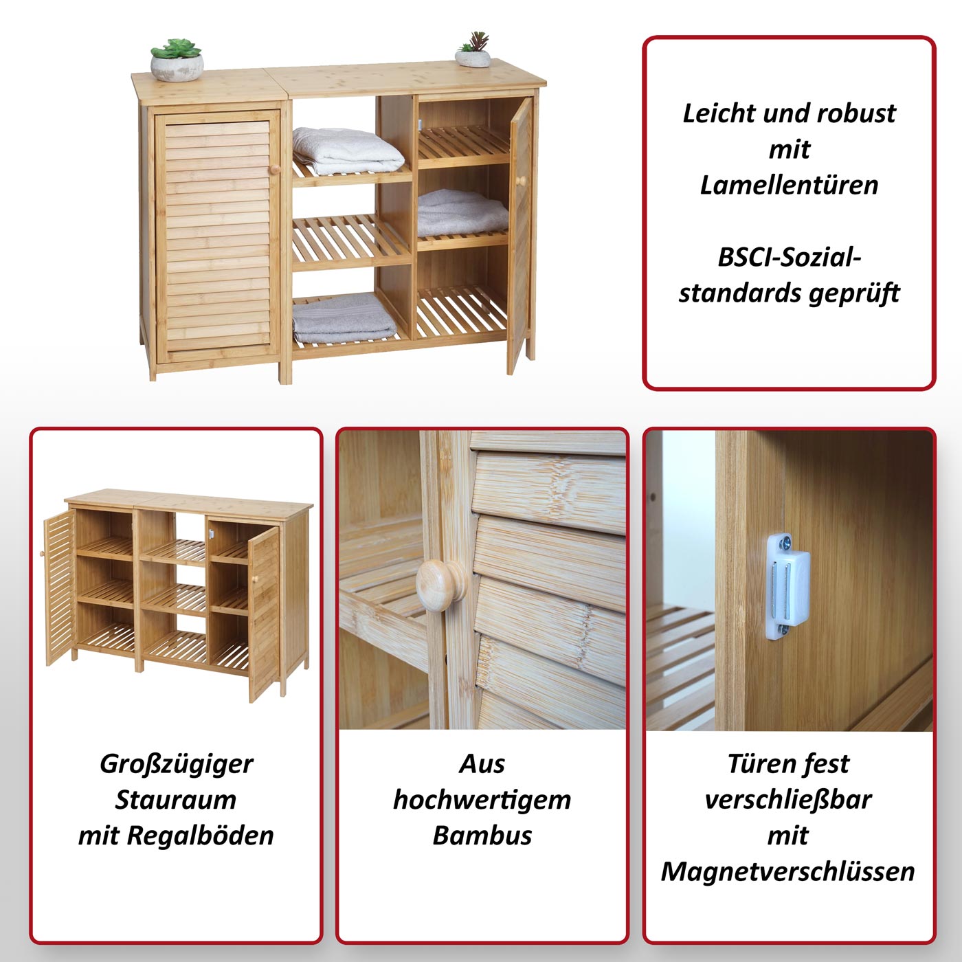 Badezimmerschrank HWC-B18 Funktionsbild