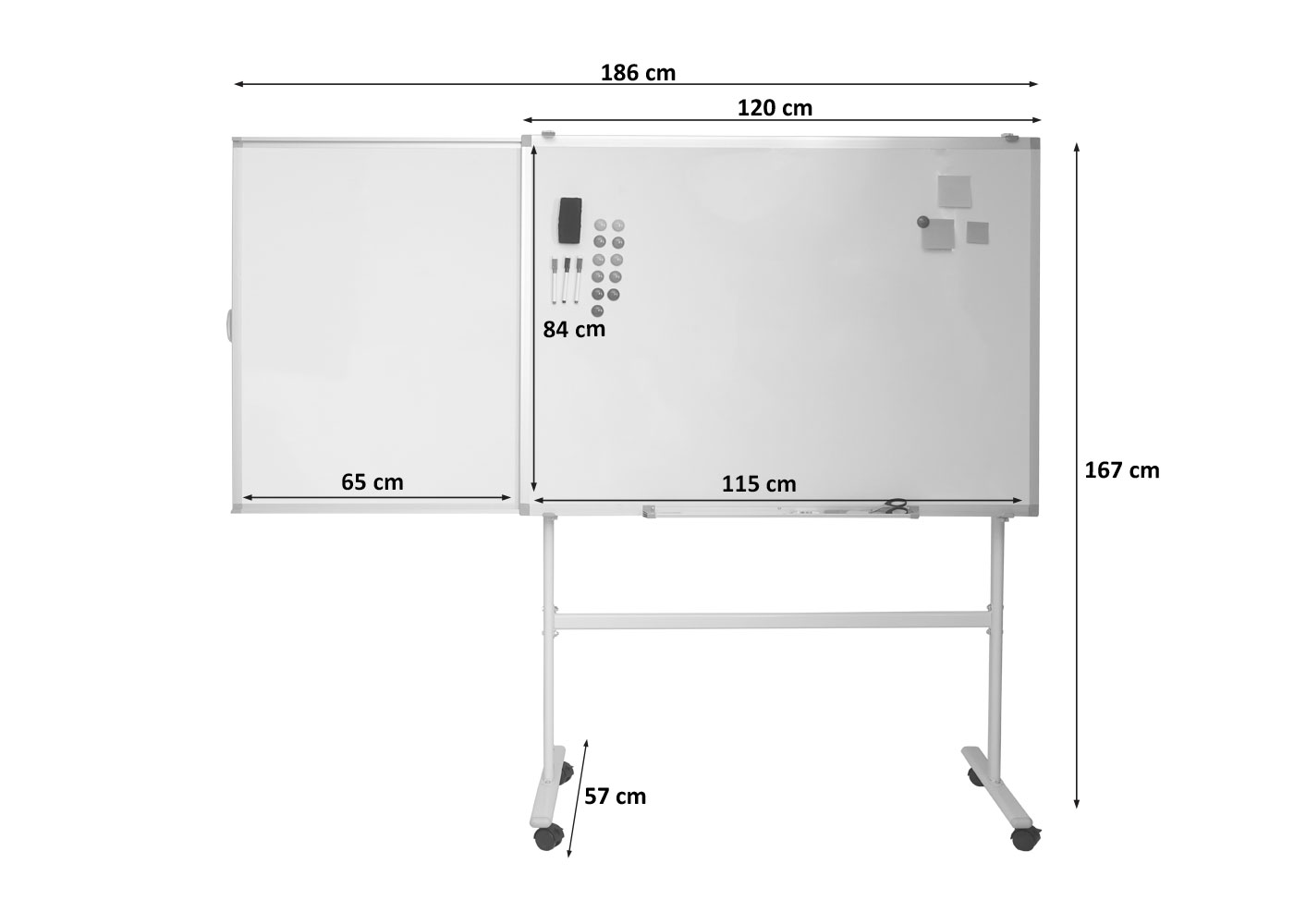 Whiteboard HWC-C85b Bemassungsbild