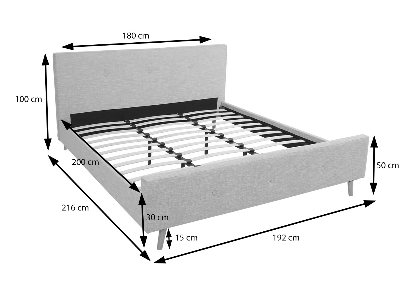 Polsterbett HWC-J98 Bemaungsbild