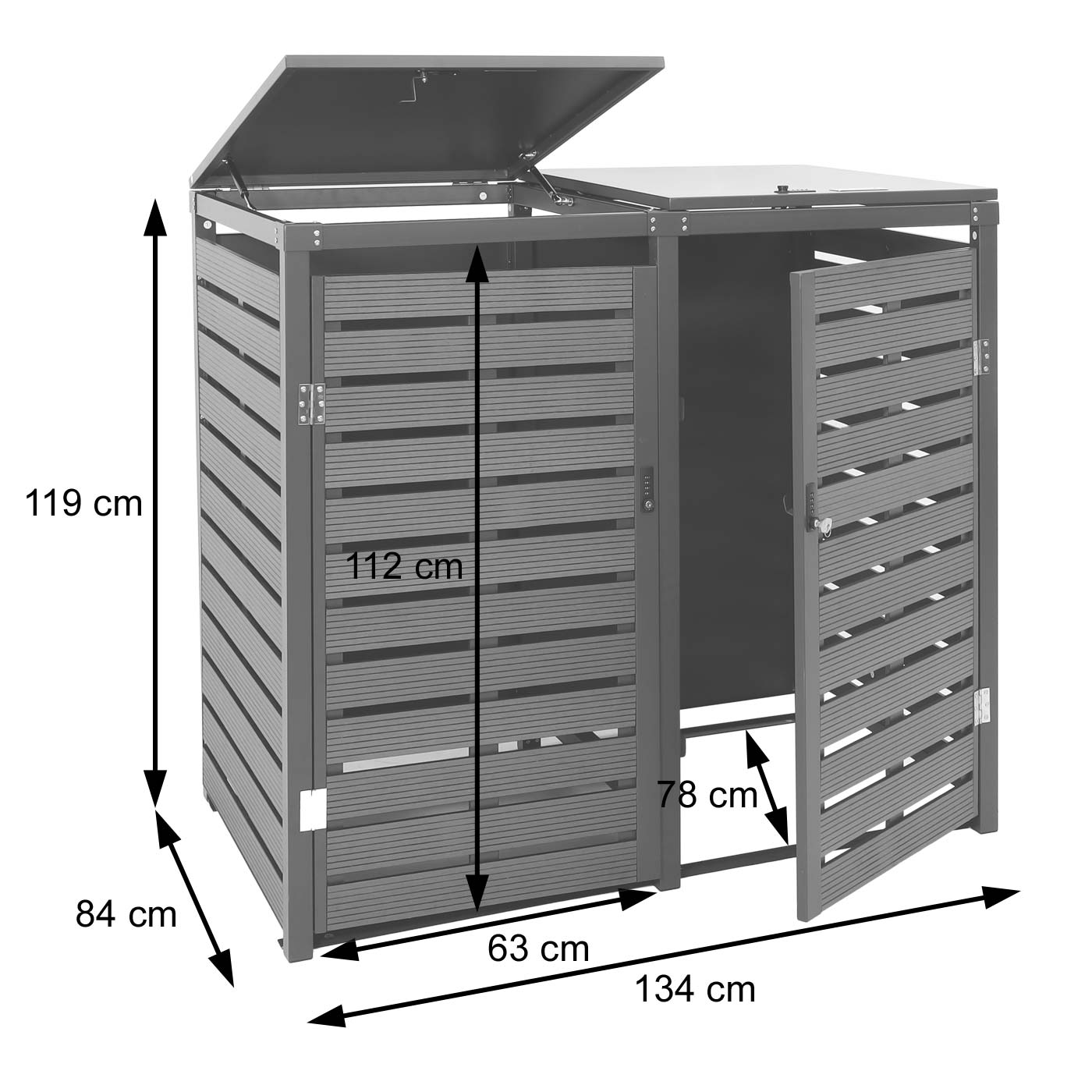 HWC-K14 Edelstahl Walnuss-Holzoptik Bemaungsbild