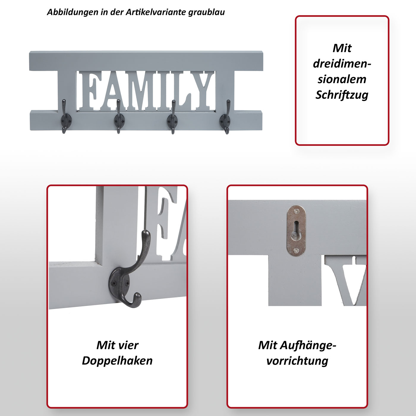 HWC-C60 Wandgarderobe Family Besonderheiten