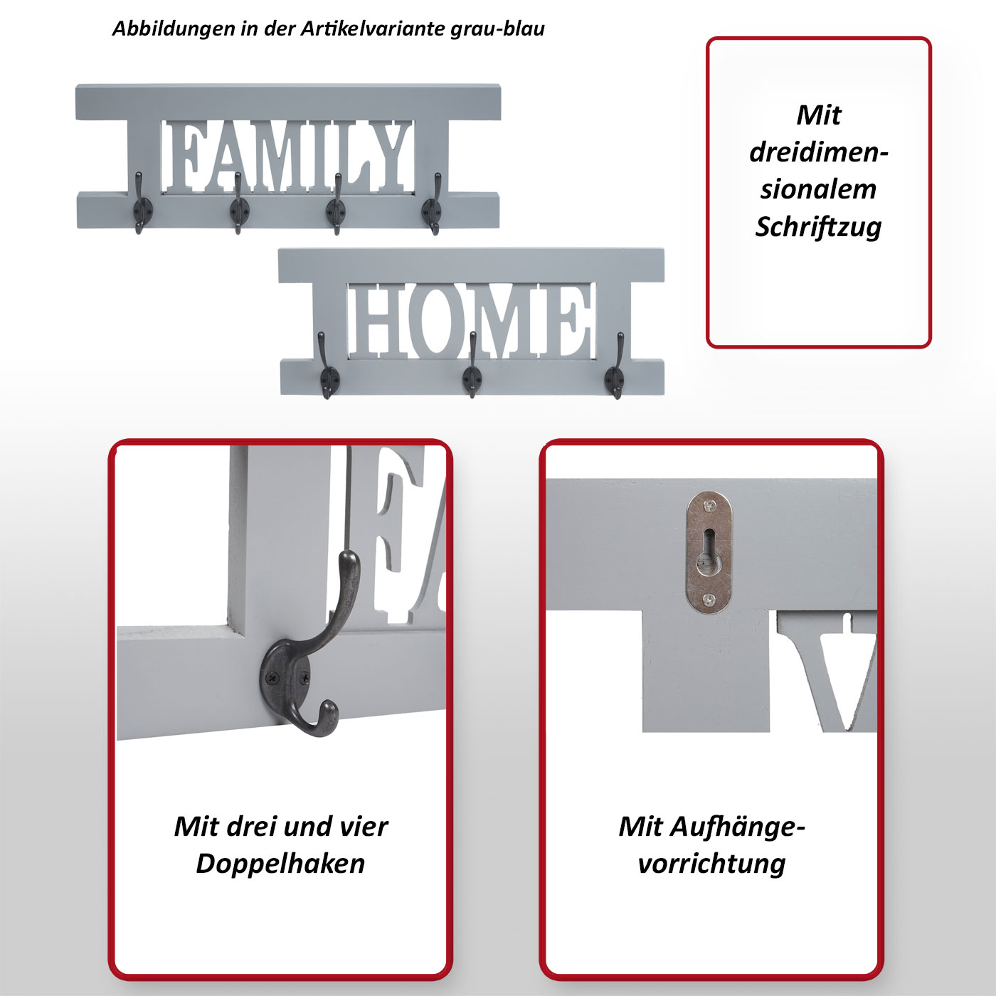 2x Wandgarderobe HWC-C60 Besonderheiten