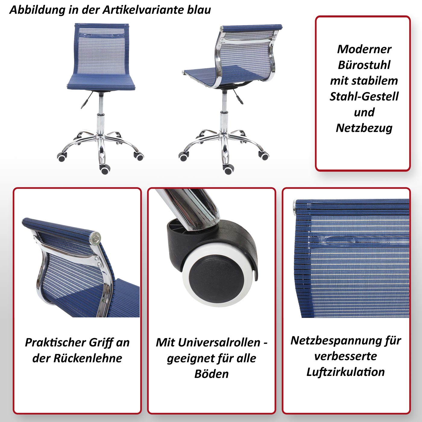 Bürostuhl HWC-K53, Funktions-Bild