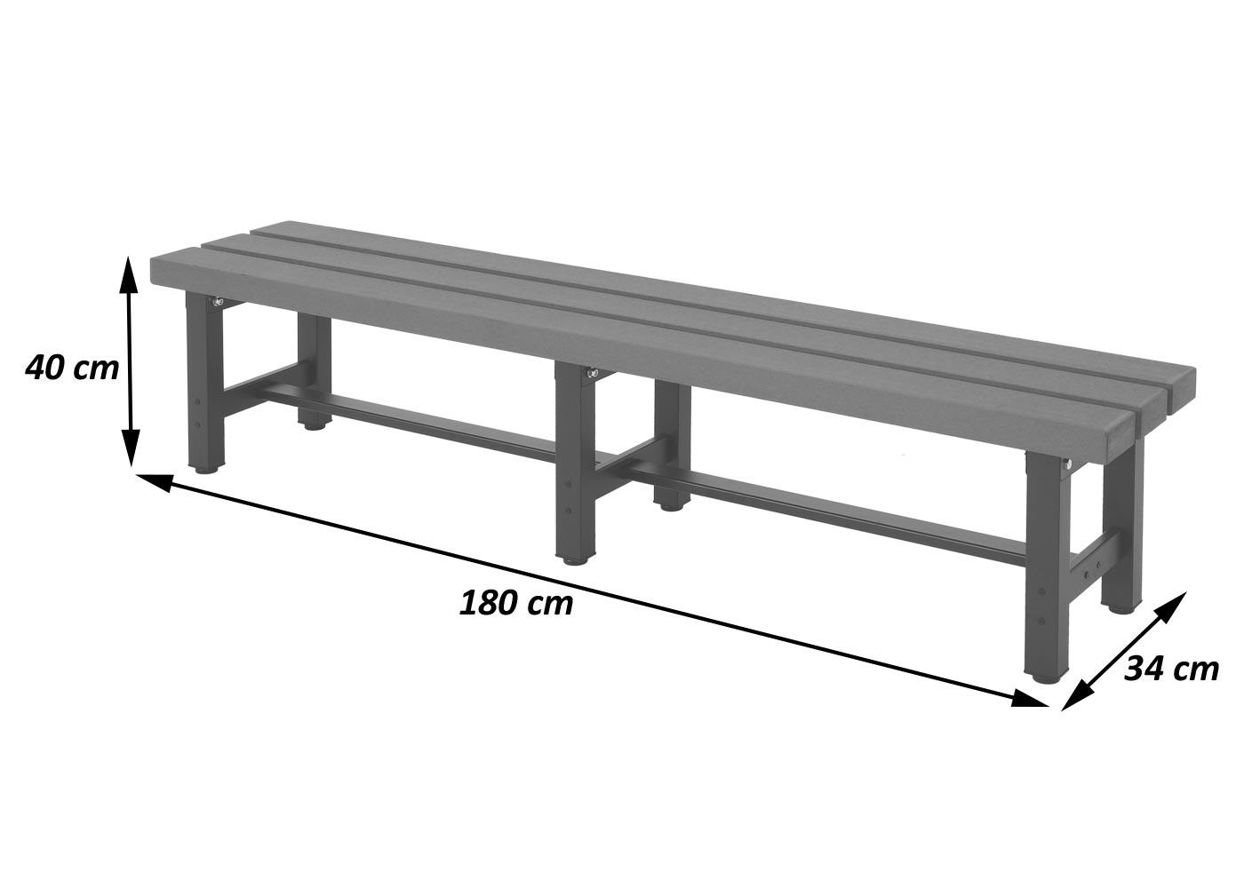 Gartenbank HWC-K60 Bemaßung