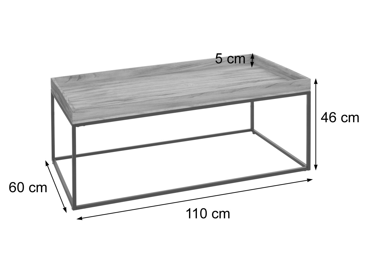 Masse Couchtisch HWC-K71