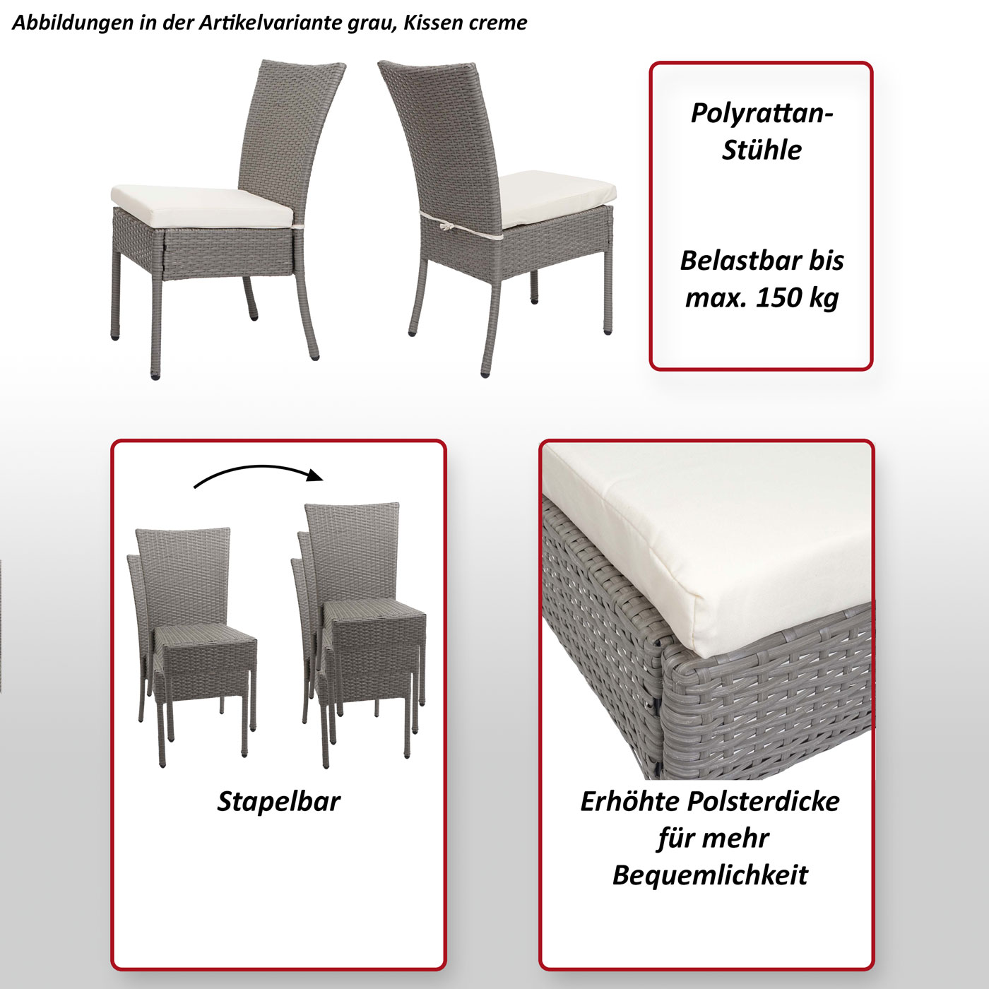 2xPoly-Rattan Stuhl HWC-G19 Funktionsbild