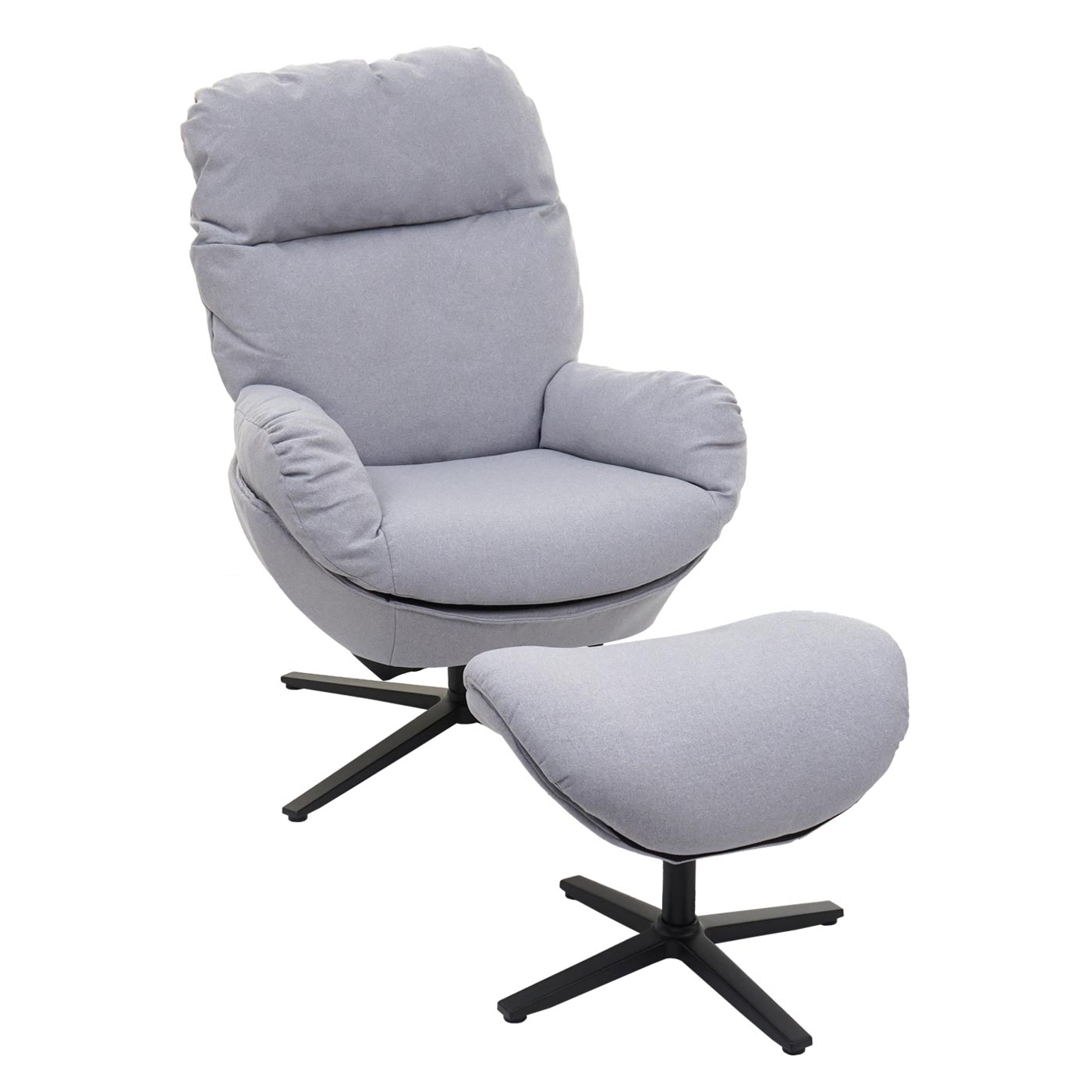 HWC-L12 Relaxsessel Sessel und Hocker