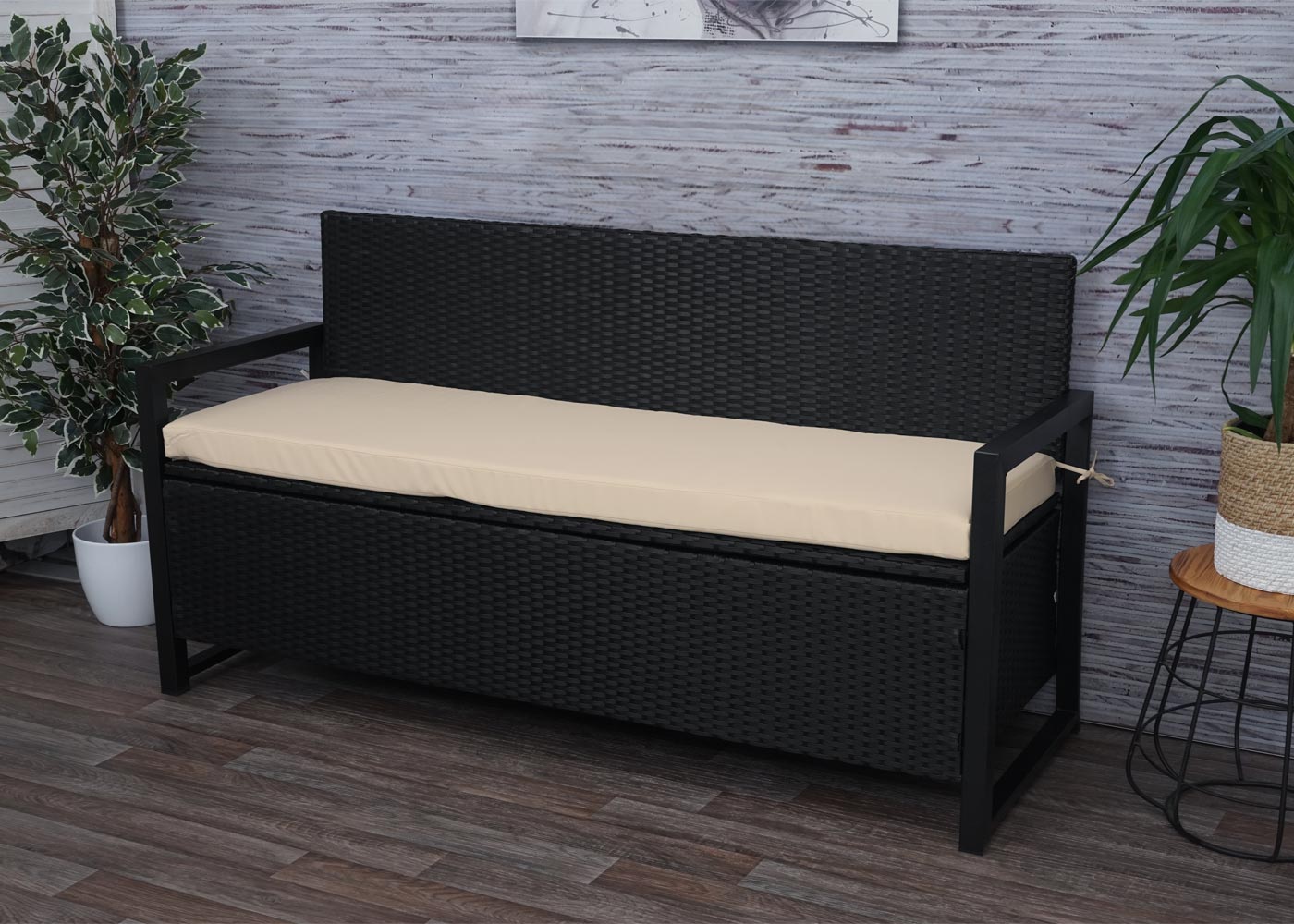 Poly-Rattan 3er Sitzbank HWC-F39 Ambiente