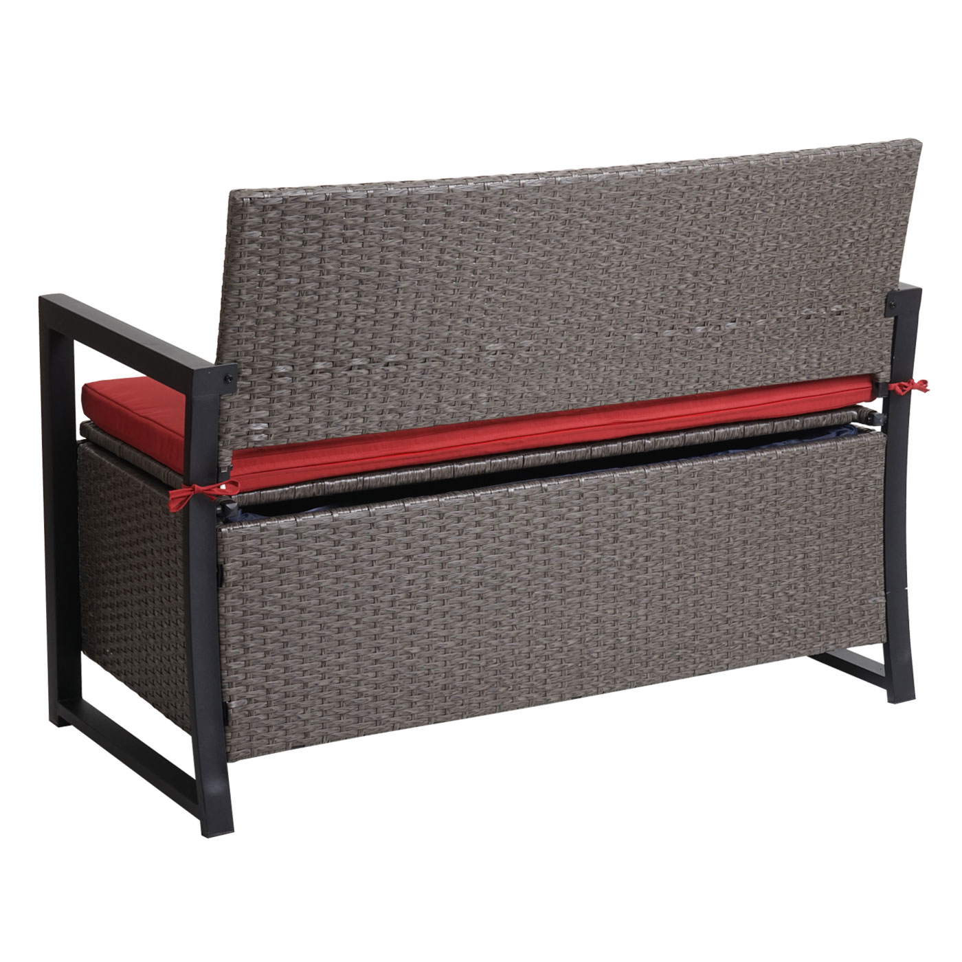 Poly-Rattan 2er Sitzbank HWC-F39 Frontansicht