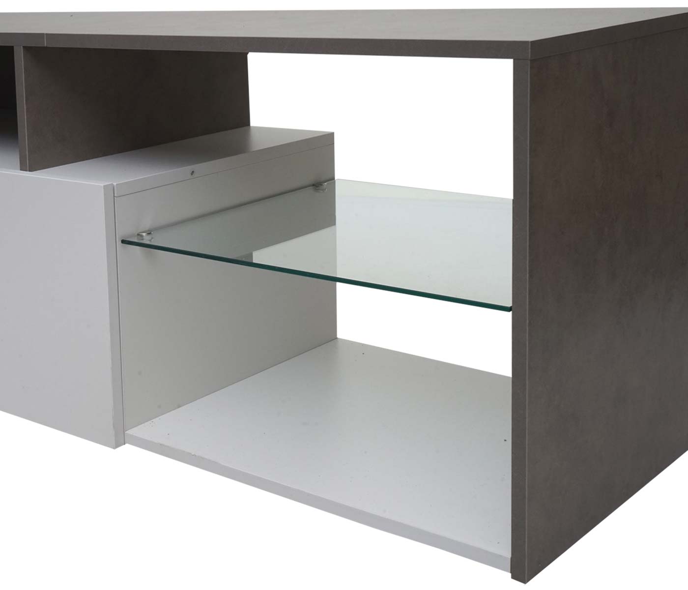 TV-Rack HWC-L35 Detailbild Glasplatte