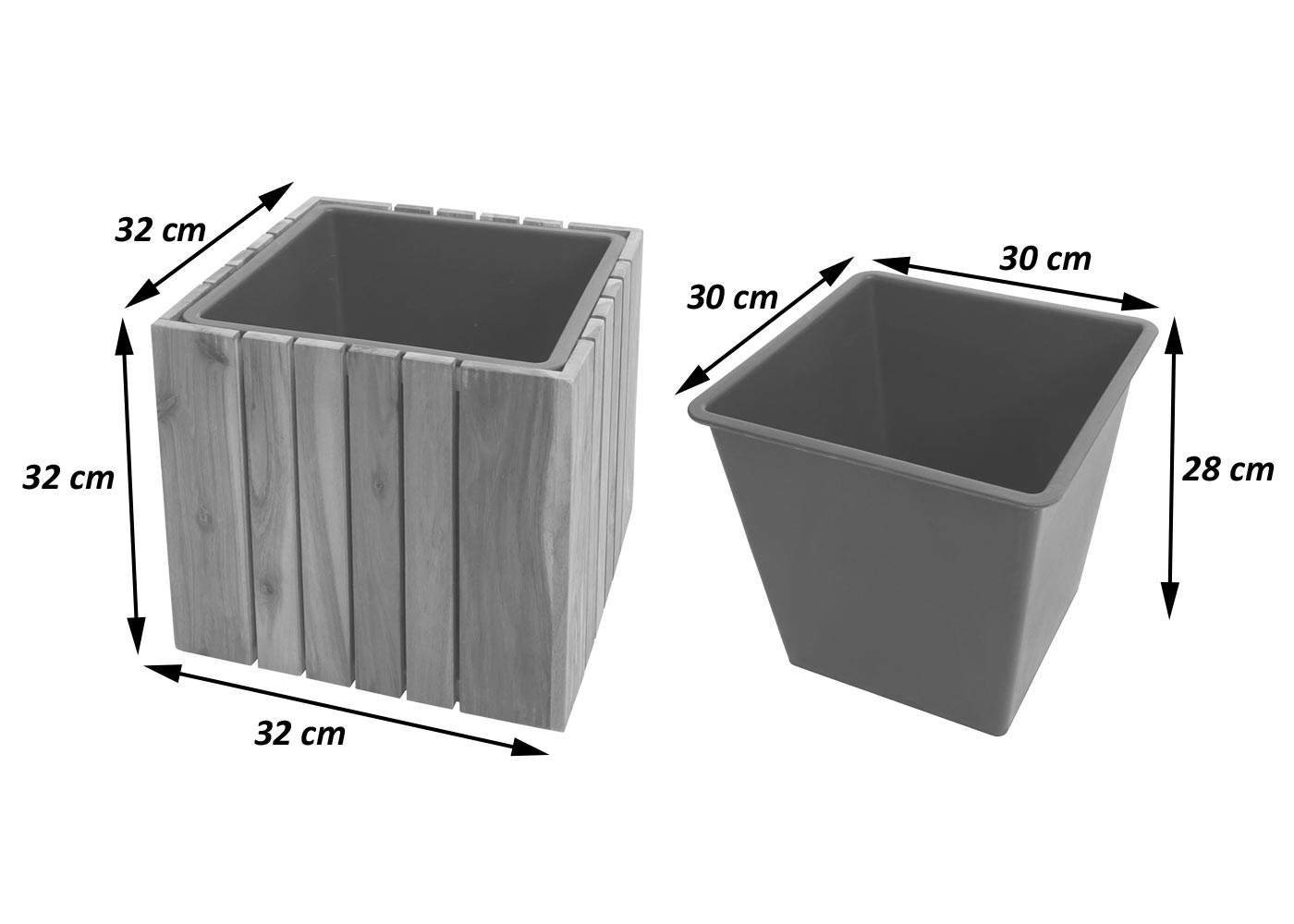 Pflanzkasten HWC-L24, Masse