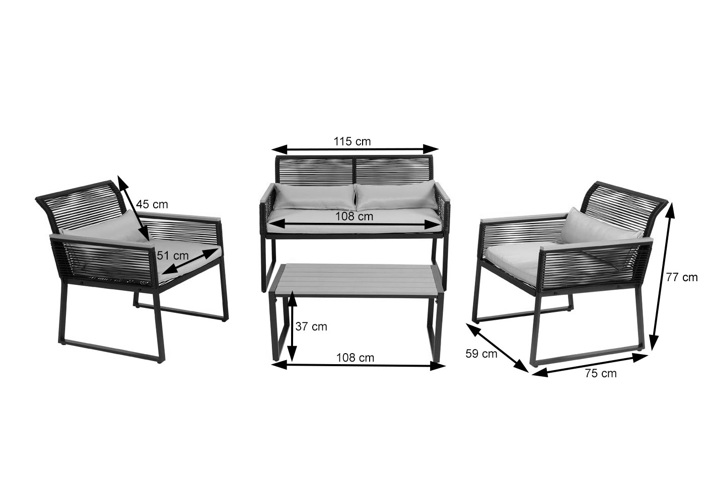 Garten-Garnitur HWC-K42 Bemaungsbild