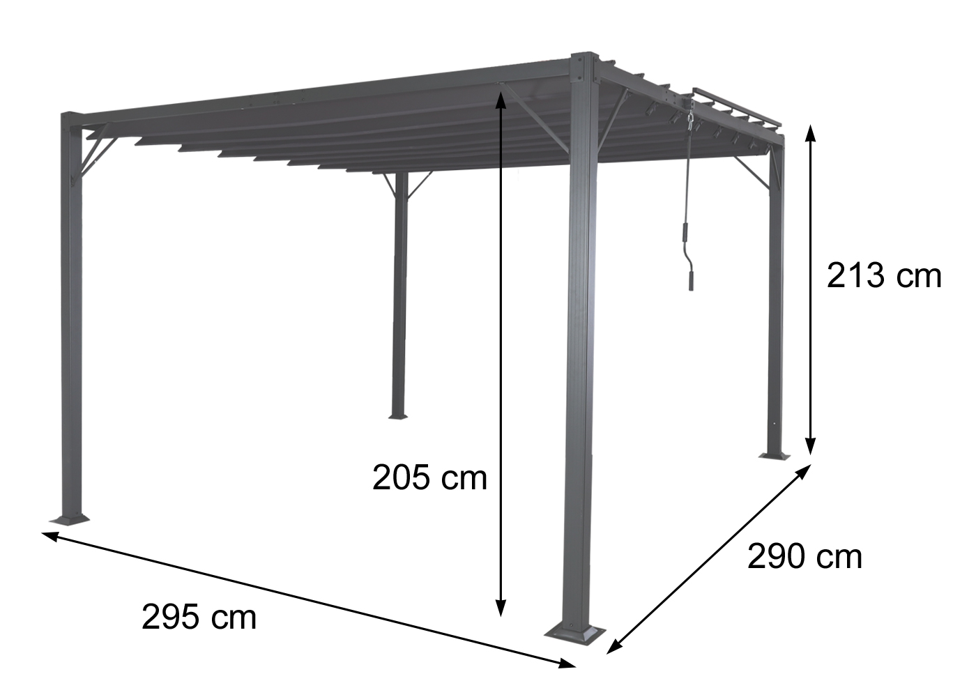 Pergola HWC-L40 Bemassungsbild