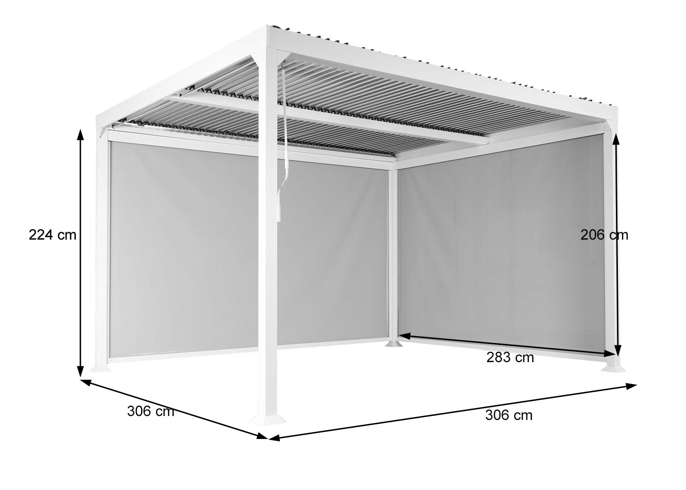 Pergola HWC-L41 mit Seitenwnde Bemaungsbild