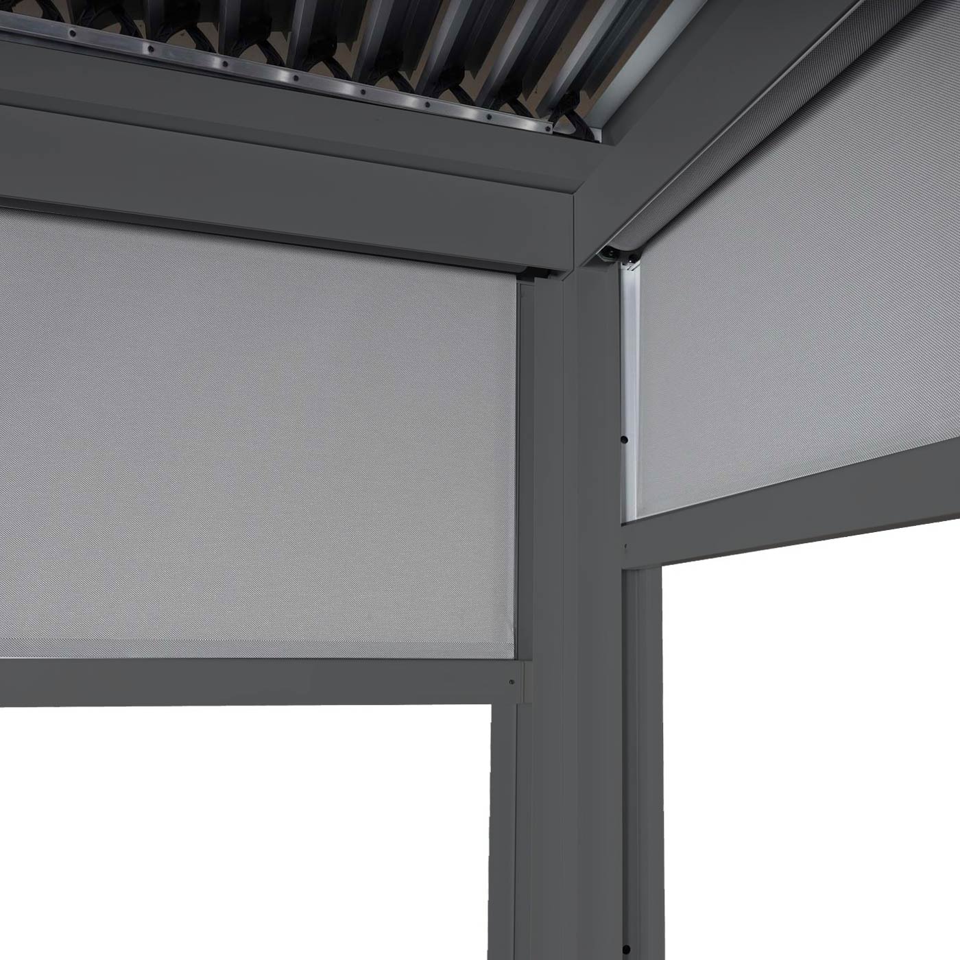 Seitenwand fr Pergola HWC-L41 Detailansicht Rollo an Pergola